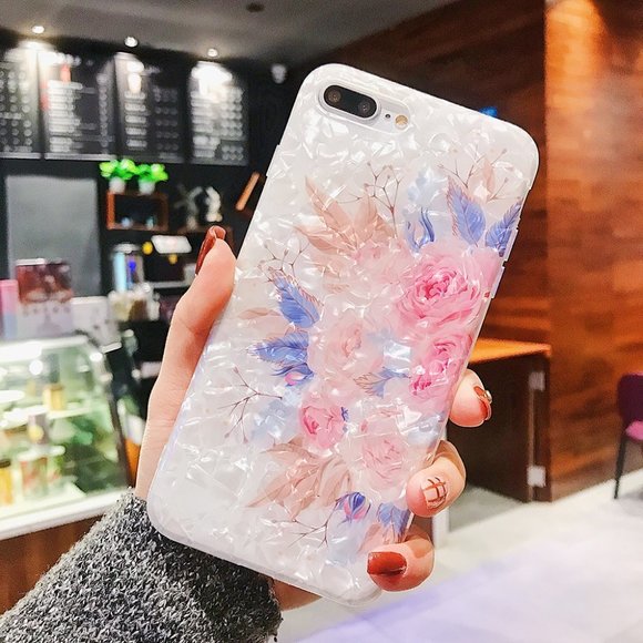 NEW iPhone 12/11/Pro/Max/XR/8/SE Shell Rose case - Picture 2 of 4